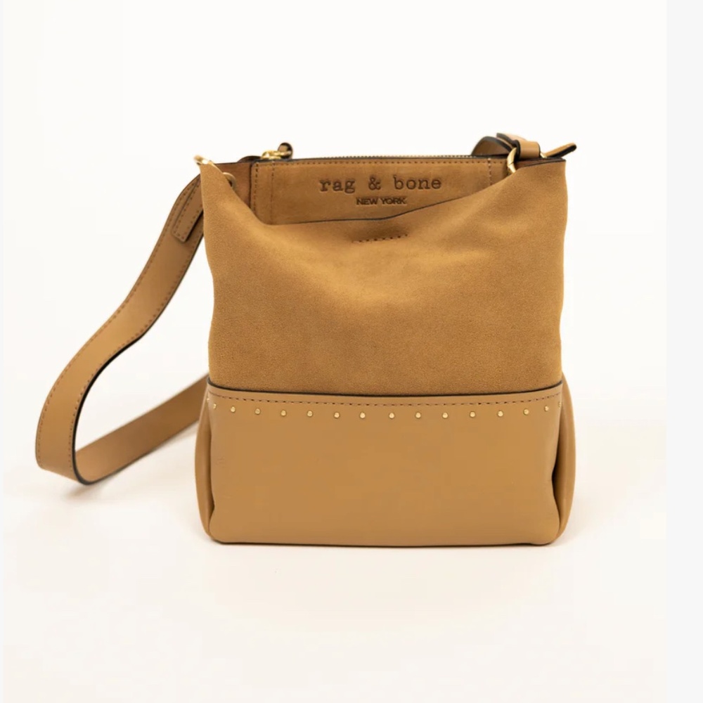 Rag & Bone Camel suede passenger crossbody 2.0 bag